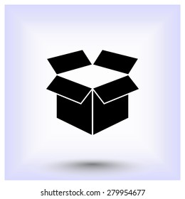 Box sign icons, vector illustration. Flat design style