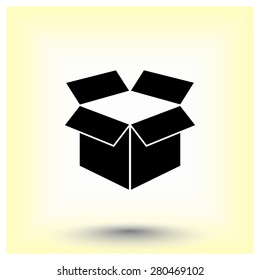 Box sign icons, vector illustration. Flat design style