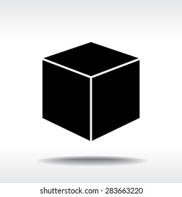 Box sign icons, vector illustration. Flat design style