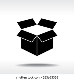 Box sign icons, vector illustration. Flat design style