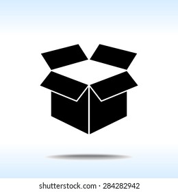Box sign icons, vector illustration. Flat design style