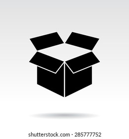 Box sign icons, vector illustration. Flat design style