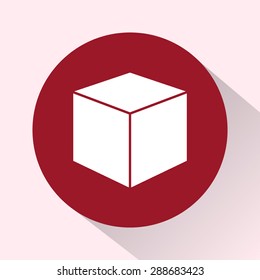 Box sign icons, vector illustration. Flat design style