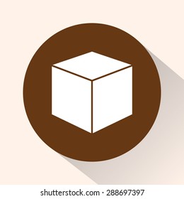 Box sign icons, vector illustration. Flat design style