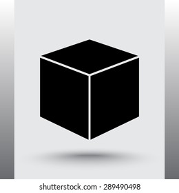 Box sign icons, vector illustration. Flat design style