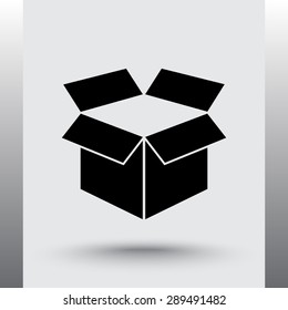 Box sign icons, vector illustration. Flat design style