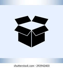 Box sign icons, vector illustration. Flat design style