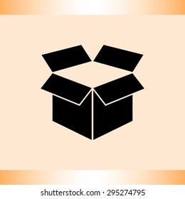 Box sign icons, vector illustration. Flat design style