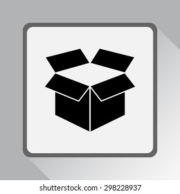 Box sign icons, vector illustration. Flat design style