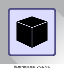 Box sign icons, vector illustration. Flat design style