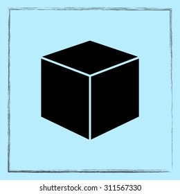 Box sign icons, vector illustration. Flat design style