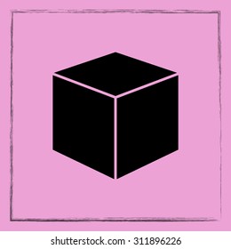 Box sign icons, vector illustration. Flat design style