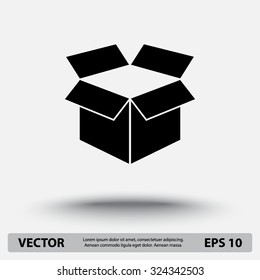 Box sign icons, vector illustration. Flat design style