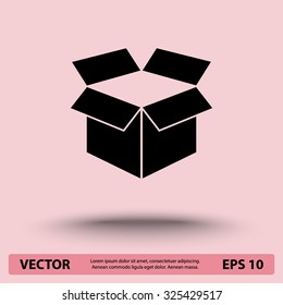 Box sign icons, vector illustration. Flat design style