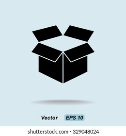 Box sign icons, vector illustration. Flat design style