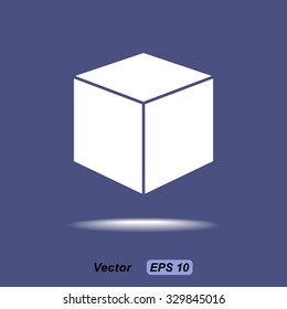 Box sign icons, vector illustration. Flat design style