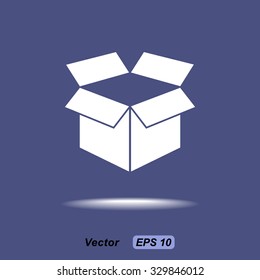 Box sign icons, vector illustration. Flat design style