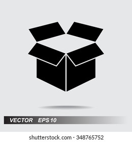 Box sign icons, vector illustration. Flat design style