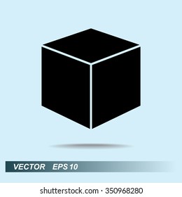 Box sign icons, vector illustration. Flat design style