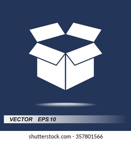 Box sign icons, vector illustration. Flat design style