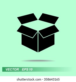 Box sign icons, vector illustration. Flat design style