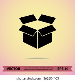 Box sign icons, vector illustration. Flat design style