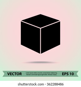 Box sign icons, vector illustration. Flat design style