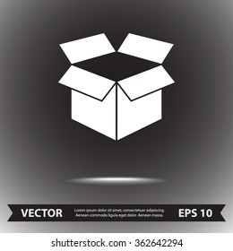 Box sign icons, vector illustration. Flat design style
