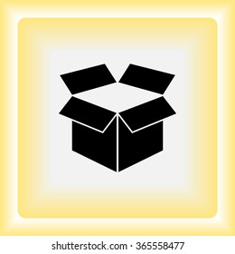 Box sign icons, vector illustration. Flat design style