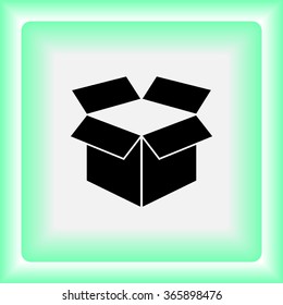 Box sign icons, vector illustration. Flat design style