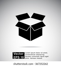 Box sign icons, vector illustration. Flat design style
