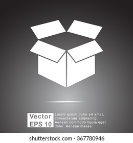 Box sign icons, vector illustration. Flat design style
