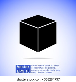 Box sign icons, vector illustration. Flat design style