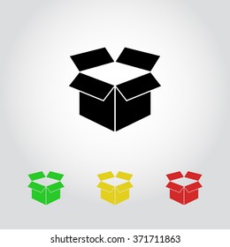 Box sign icons, vector illustration. Flat design style