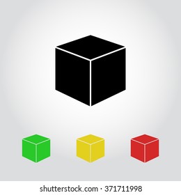 Box sign icons, vector illustration. Flat design style