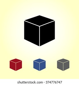 Box sign icons, vector illustration. Flat design style