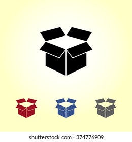Box sign icons, vector illustration. Flat design style