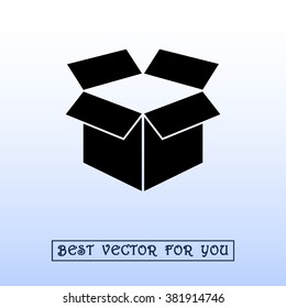 Box sign icons, vector illustration. Flat design style