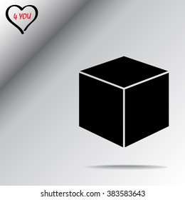 Box sign icons, vector illustration. Flat design style