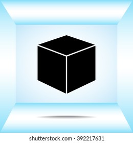 Box sign icons, vector illustration. Flat design style