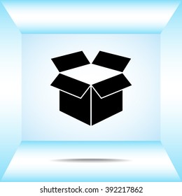 Box sign icons, vector illustration. Flat design style