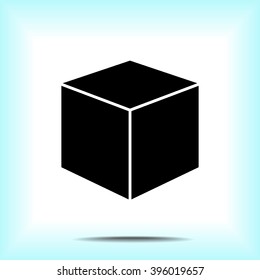 Box sign icons, vector illustration. Flat design style