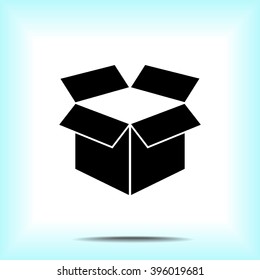 Box sign icons, vector illustration. Flat design style