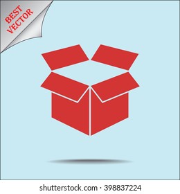 Box sign icons, vector illustration. Flat design style