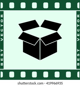 Box sign icons, vector illustration. Flat design style