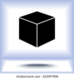 Box sign icons, vector illustration. Flat design style