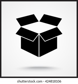 Box sign icons, vector illustration. Flat design style