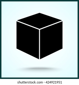 Box sign icons, vector illustration. Flat design style