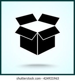 Box sign icons, vector illustration. Flat design style