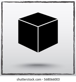 Box sign icons, vector illustration. Flat design style